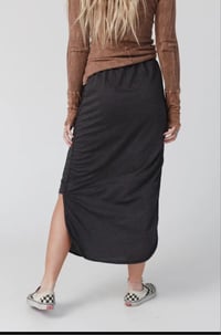 Image 5 of So Comfy Drawstring Maxi Skirt- Charcoal