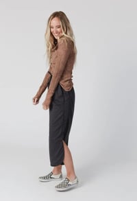 Image 4 of So Comfy Drawstring Maxi Skirt- Charcoal
