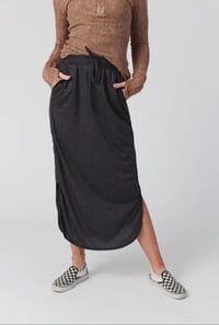 Image 7 of So Comfy Drawstring Maxi Skirt- Charcoal