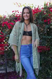 Image 1 of Breezy Lace Floral Kimono
