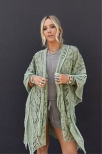 Image 3 of Breezy Lace Floral Kimono