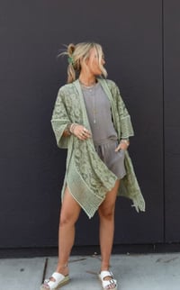 Image 7 of Breezy Lace Floral Kimono