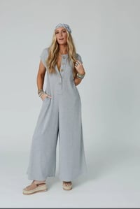 Image 1 of Davina Wide Leg Jumpsuit- Heather Grey