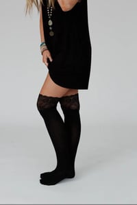 Image 2 of Becca Knee High Socks- Black
