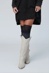 Image 6 of Becca Knee High Socks- Charcoal