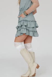 Image 3 of Becca Knee High Socks- White