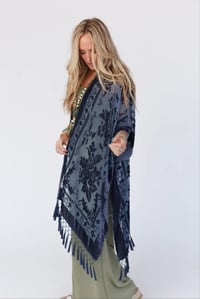 Image 6 of Crushin On You Velvet Kimono- Navy