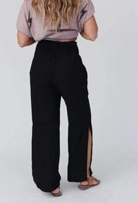 Image 5 of Dani Slit Wide Leg Pant- Black