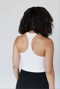 Image 3 of High Neck Racerback Brami- White
