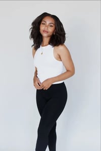 Image 1 of High Neck Racerback Brami- White