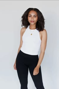Image 2 of High Neck Racerback Brami- White