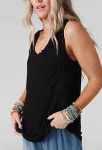 Image 1 of Shelli Scoop Neck Tank - Black