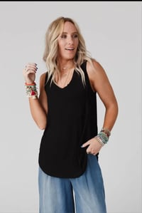 Image 4 of Shelli Scoop Neck Tank - Black
