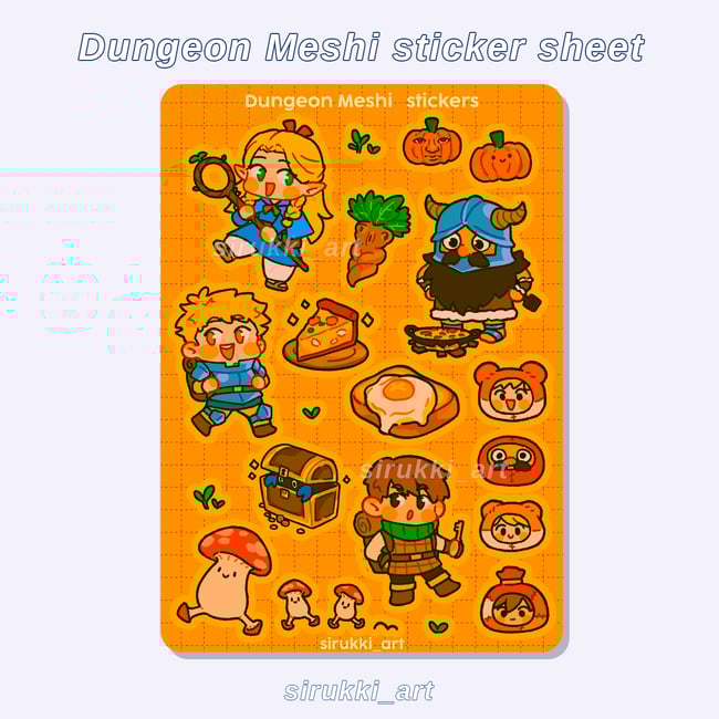 Dungeon Meshi sticker sheet