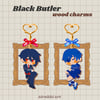 Black Butler wood keychains