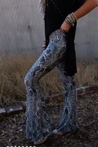 Image 3 of Cher Snake Raw Edge Flares