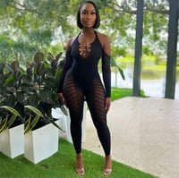 Backless Mesh Jumpsuit