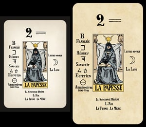 Image of  Papus Tarot Cards c. 1909, Jean Gabriel Goulinat - Antique Egyptian -- Color & B/W 