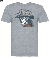 Image 2 of Abbie Mac / She Ain't Blue T-Shirt (GREY SKIES)