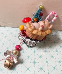 Vintage Sweet Piglet Christmas Clip Ornament