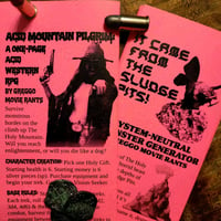 ACID MOUNTAIN PILGRIM & IT CAME FROM THE SLUDGE PITS! - One Page Game Brochure