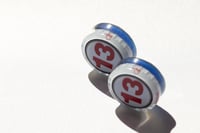 Image 2 of 30MM (1.18") Plugs - Stretched Ears - Epoxy Resin Plugs - PAIR - Unlucky 13 Bottle Cap