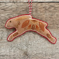 Image 1 of Brown Leaping Hare Decoration