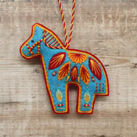 Image 1 of Blue Horse Decoration