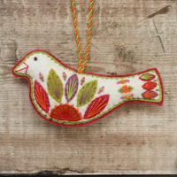 Image 1 of Festival Bird Felt Decoration