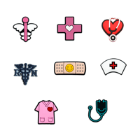 8 pcs Nurse Croc Charms