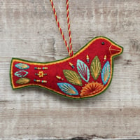 Image 1 of Folk Art Bird Decoration