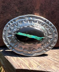 Image 6 of WL&A Handmade Sterling Silver Gem Grade Black Jack Belt Buckle - 3 .25 x 2.5" - 145 Grams