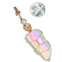 Image 8 of Large Angel Aura Quartz Crystal 14k GF Wire Wrap Pendant