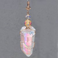 Image 7 of Large Angel Aura Quartz Crystal 14k GF Wire Wrap Pendant