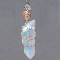 Image 6 of Large Angel Aura Quartz Crystal 14k GF Wire Wrap Pendant