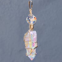 Image 4 of Angel Aura Quartz Crystal 14k Gold Filled Wire Wrap Pendant