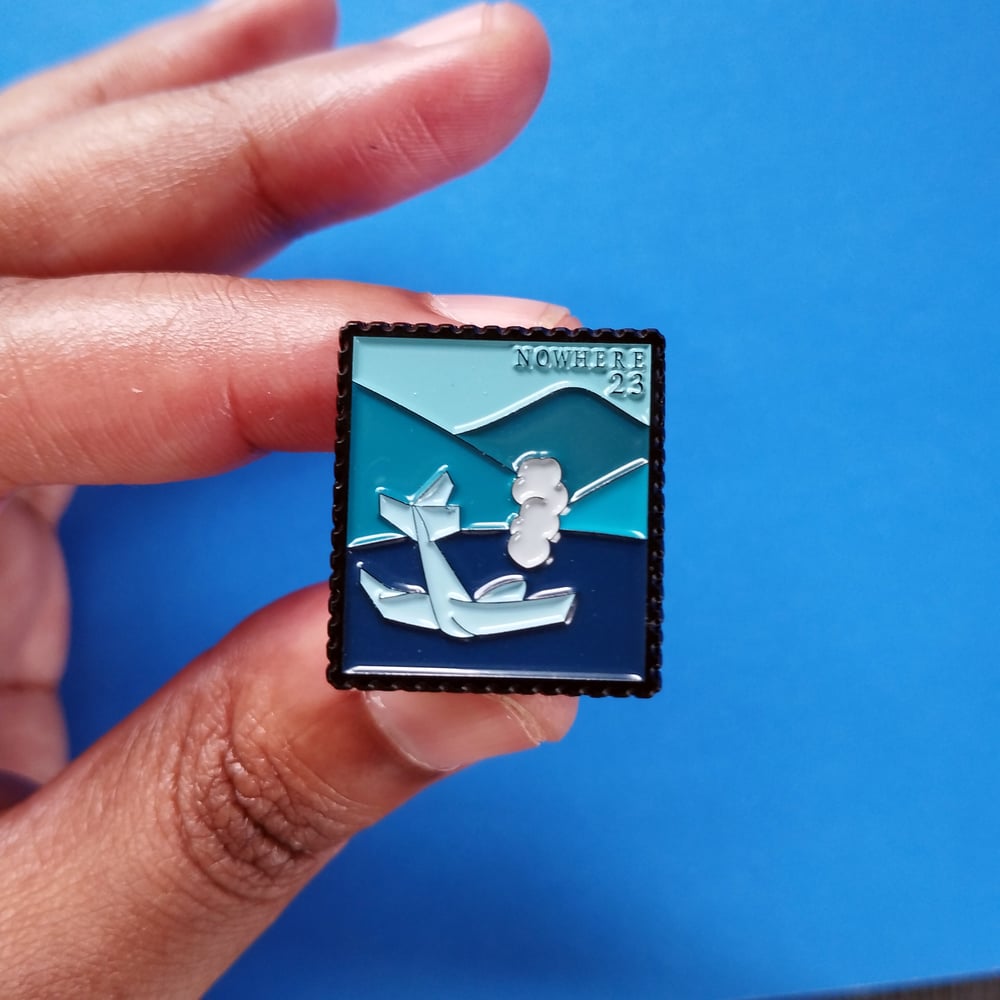 Image of wish you were here enamel pin