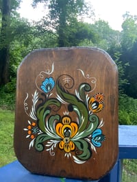 Image 2 of Vintage hand-painted wooden plaque 