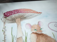 Image 3 of Mushroom Mouse Watercolor Print