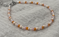 Image 3 of Glass Seed Bead Bracelet (pink, orange, cream, clear)