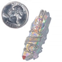 Image 7 of Angel Aura Quartz Crystal Woven Wire Wrap Sterling Silver Pendant