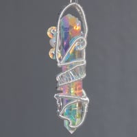 Image 6 of Angel Aura Quartz Crystal Woven Wire Wrap Sterling Silver Pendant