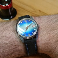 Image 2 of ORIGINAL brand vintage swiss watch with beautiful blue dial