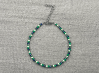 Image 2 of Glass Seed Bead Bracelet (Green, Blue)
