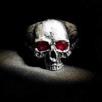 Image 4 of Classic half skull Ruby ring