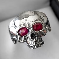 Image 1 of Classic half skull Ruby ring