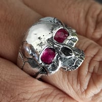 Image 2 of Classic half skull Ruby ring