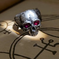 Image 3 of Classic half skull Ruby ring