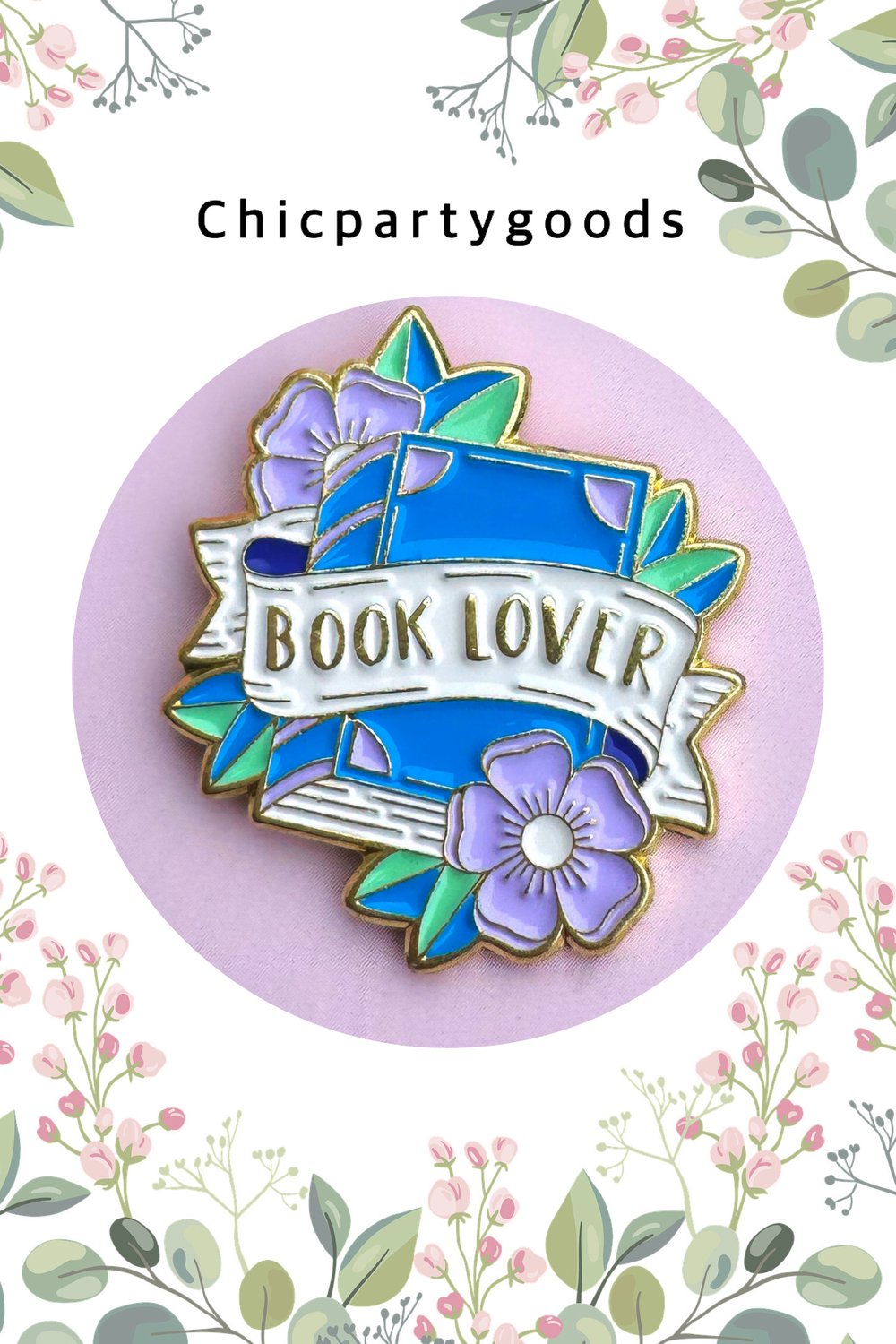 Book lover pin