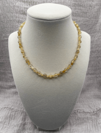 Image 1 of Gold Rutile Quartz - Yellow Opal Crystal Gemstone Necklace